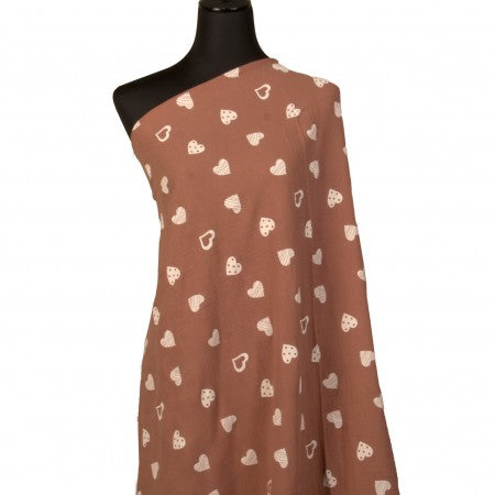 DOUBLE GAZE MOTIF Cœurs Rouille Bi couleurs