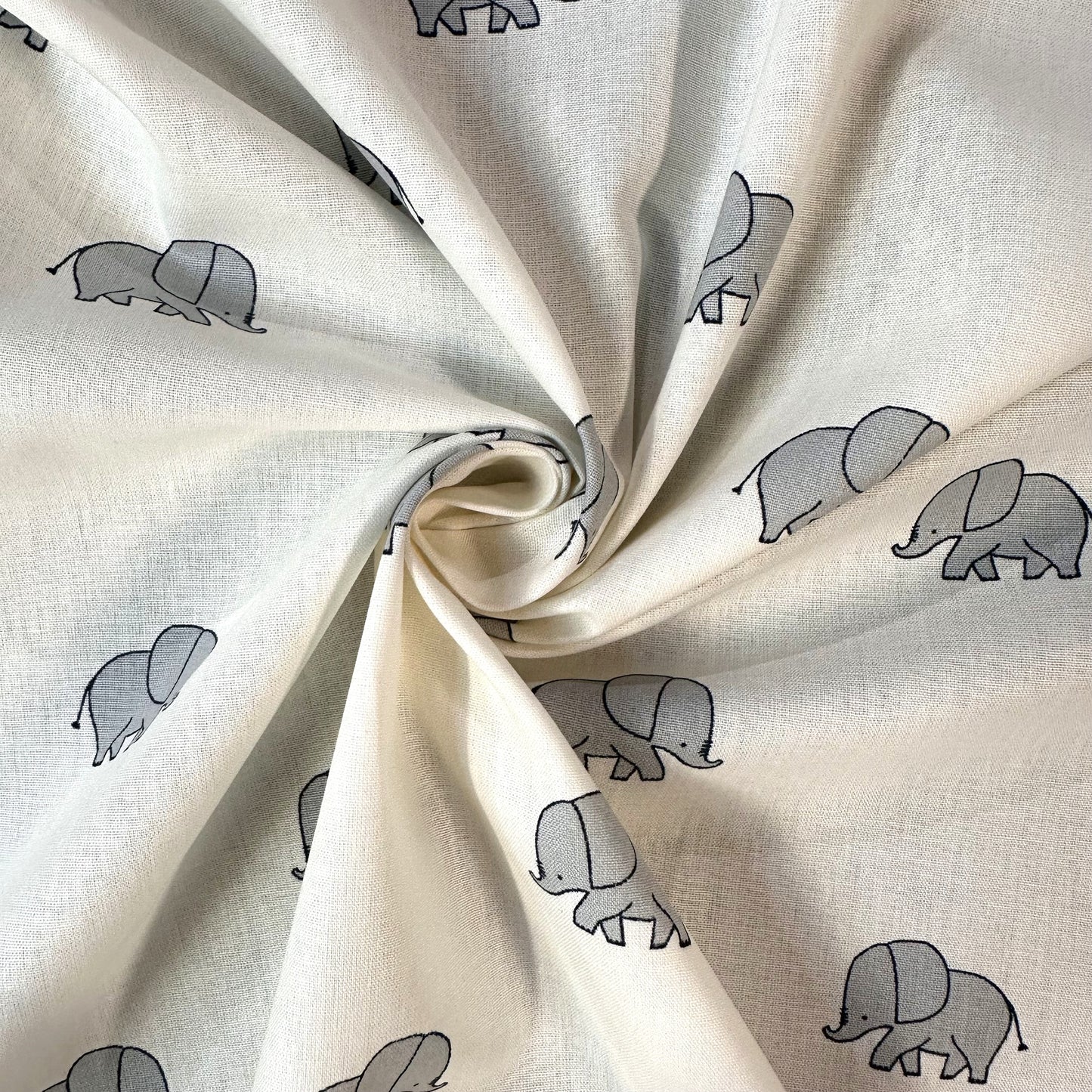 COTON IMPRIME éléphants