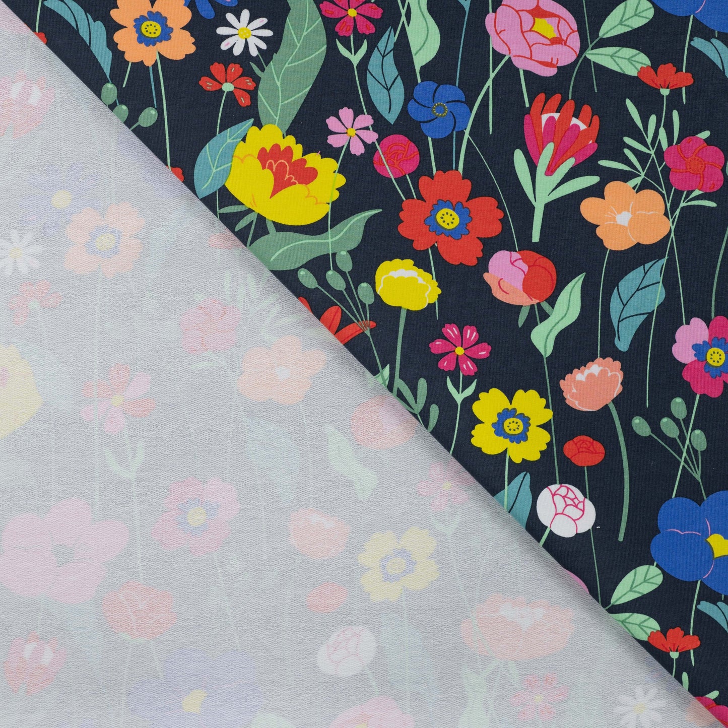 SWEAT FRENCH TERRY MOTIF QJUTIE fleurs Multi Couleurs