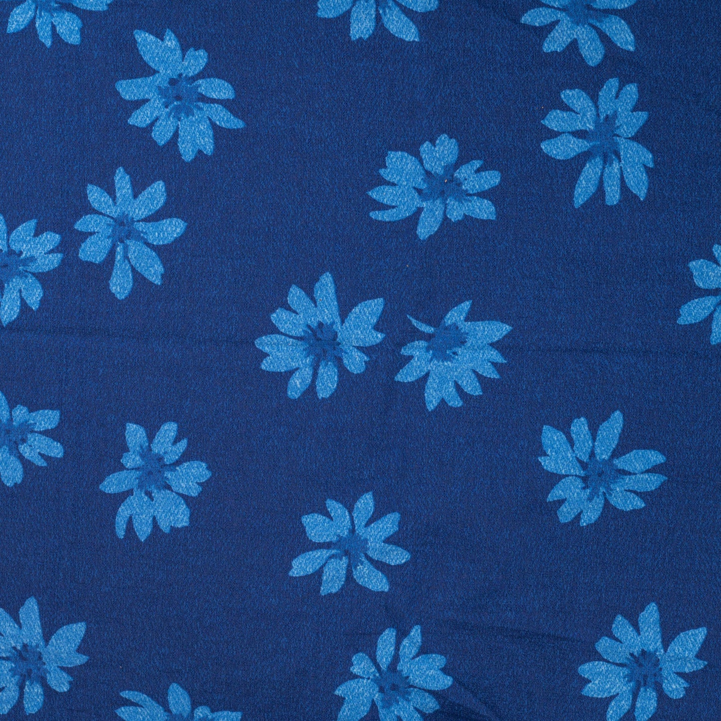 VISCOSE POLYAMIDE IMPRIMEE Marguerites Bleu