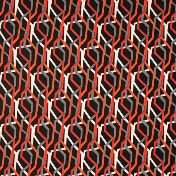 POLYESTER EXTENSIBLE EPAIS IMPRIME Graphique Orangé