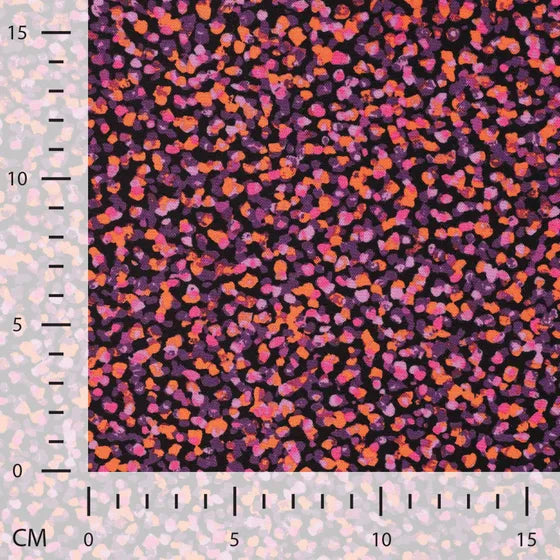 VISCOSE TWILL IMPRIMEE Pois Coloré Fuchsia