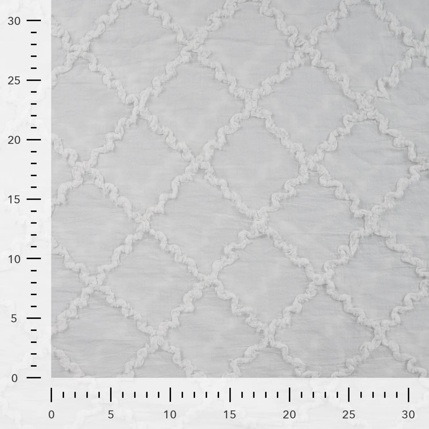 COTON BRODE LOSANGE avec effets Blanc