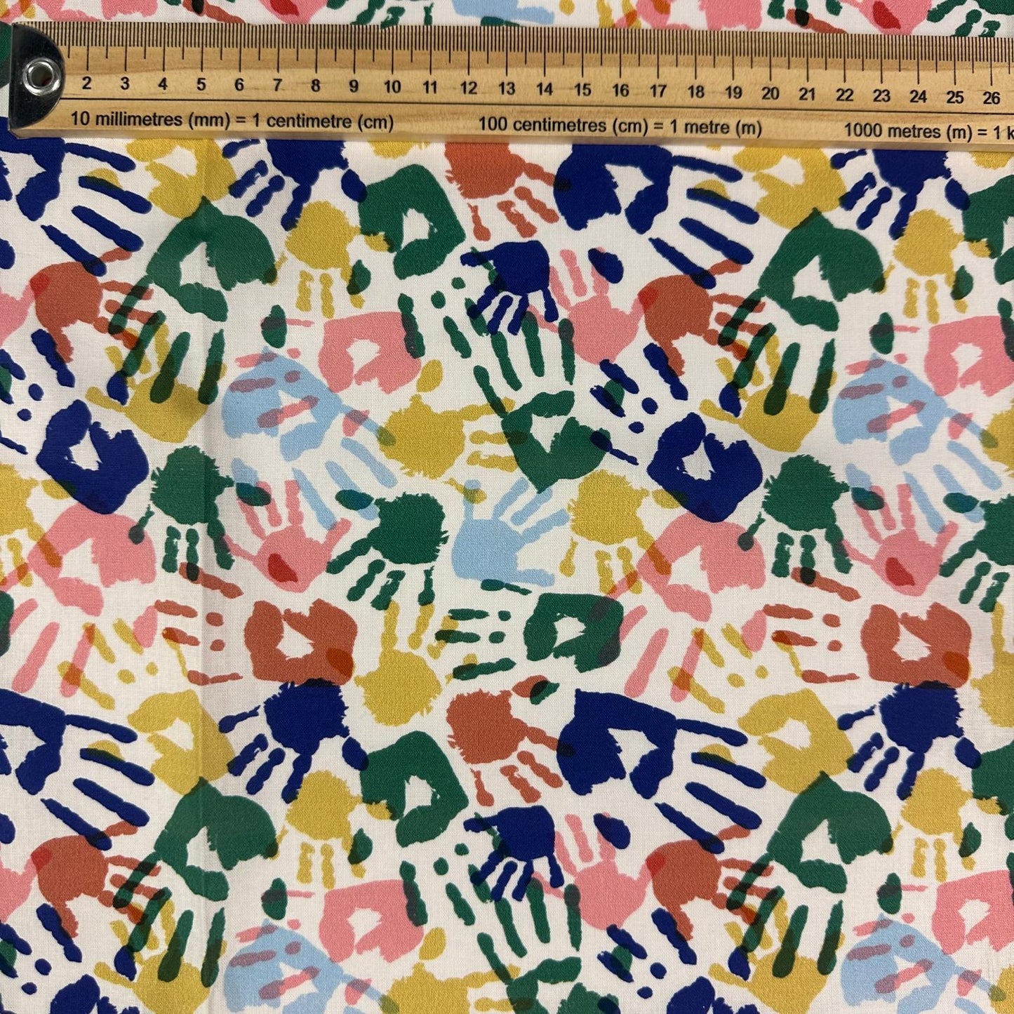 COTON IMPRIME Mains d'enfants Multicouleurs