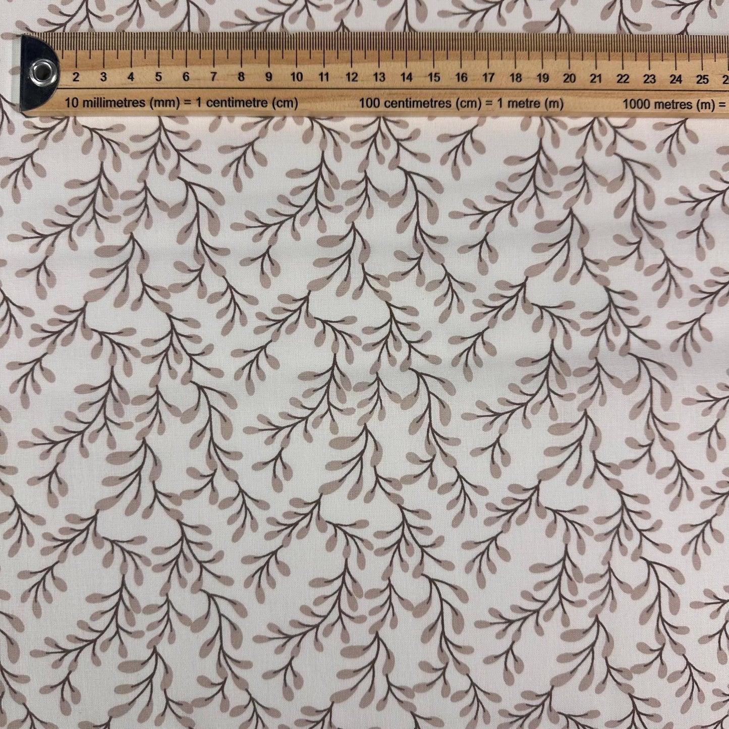 COTON IMPRIME Feuillage Beige