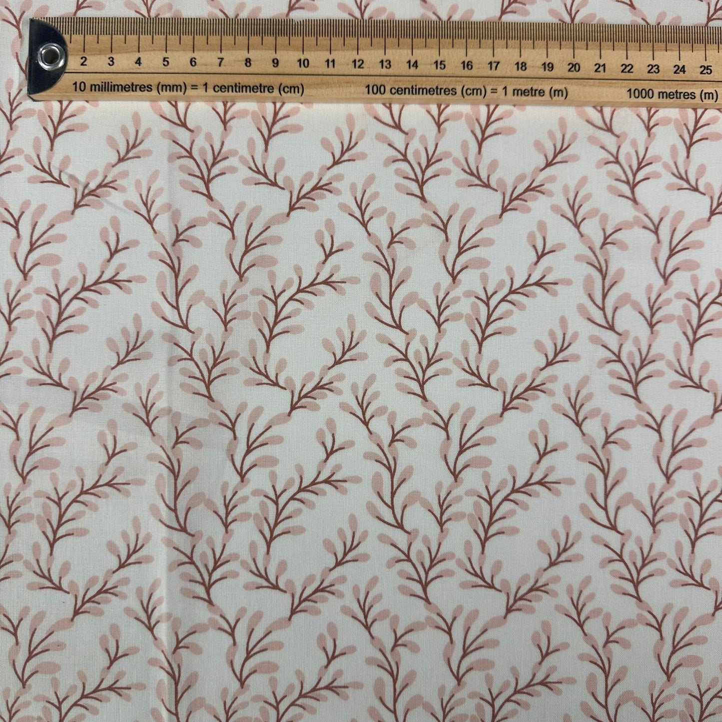 COTON IMPRIME Feuillage Terracotta