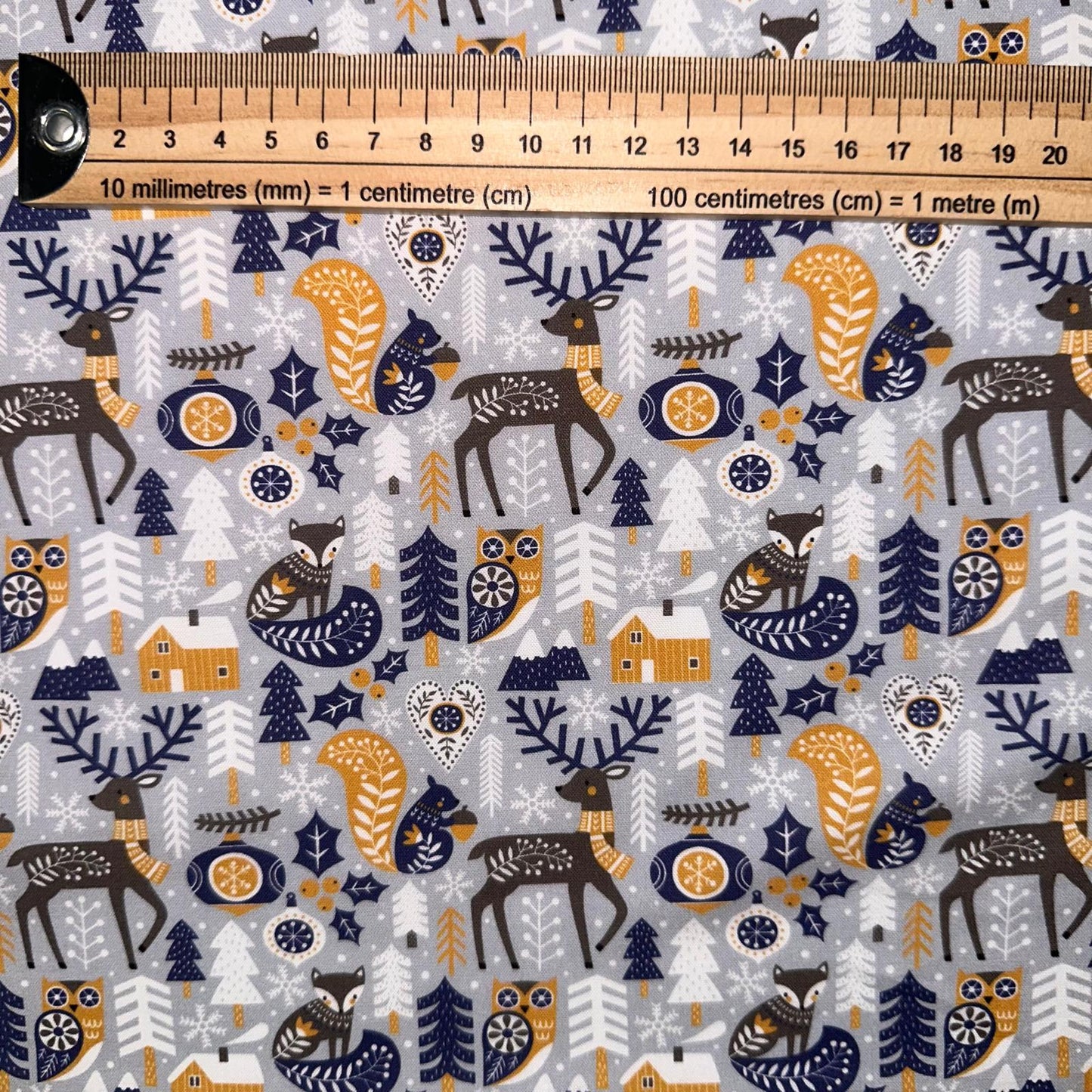 COTON IMPRIME Faon fond Gris