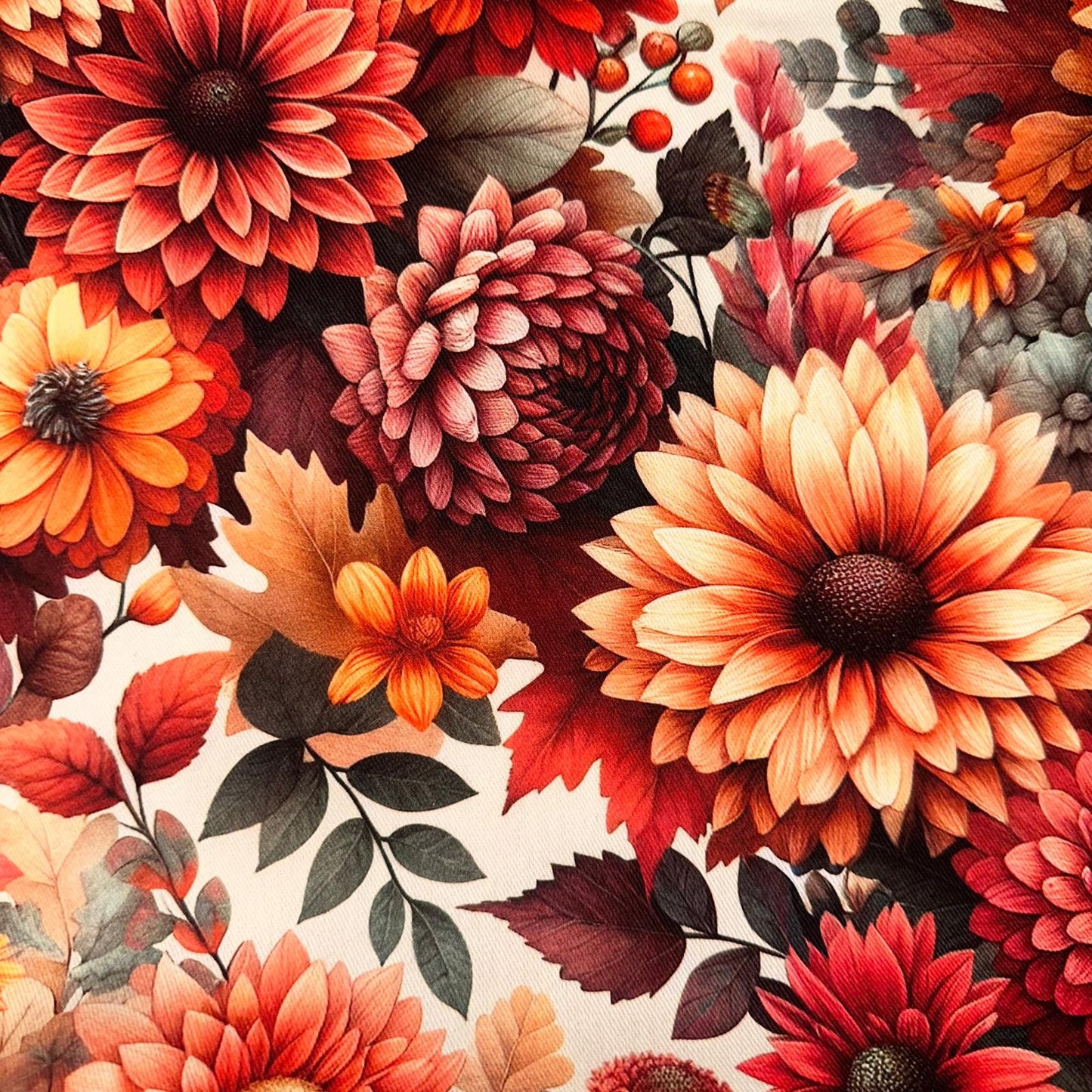 TOILE DECO IMPRIME Fleurs d'Automne