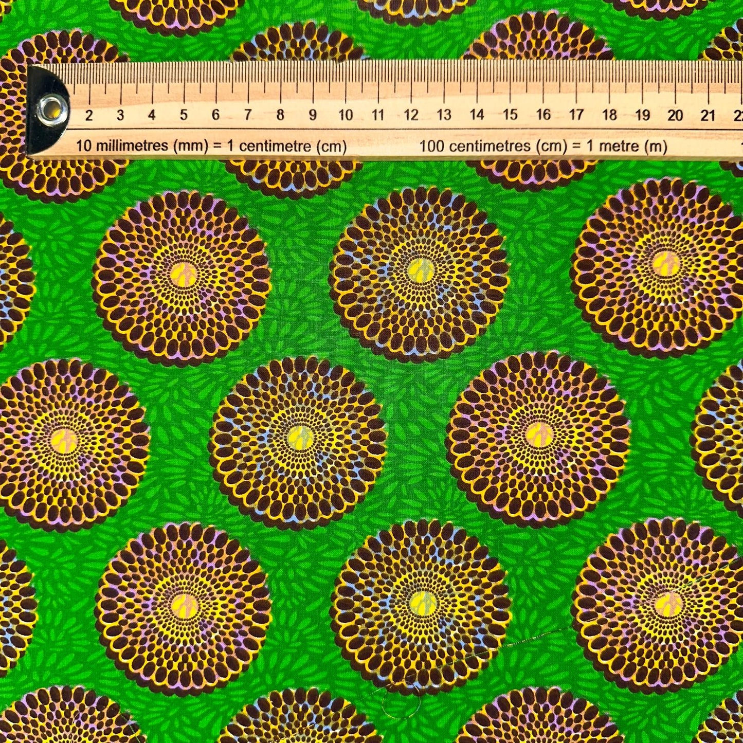 COTON IMPRIME Graphique effet WAX Vert