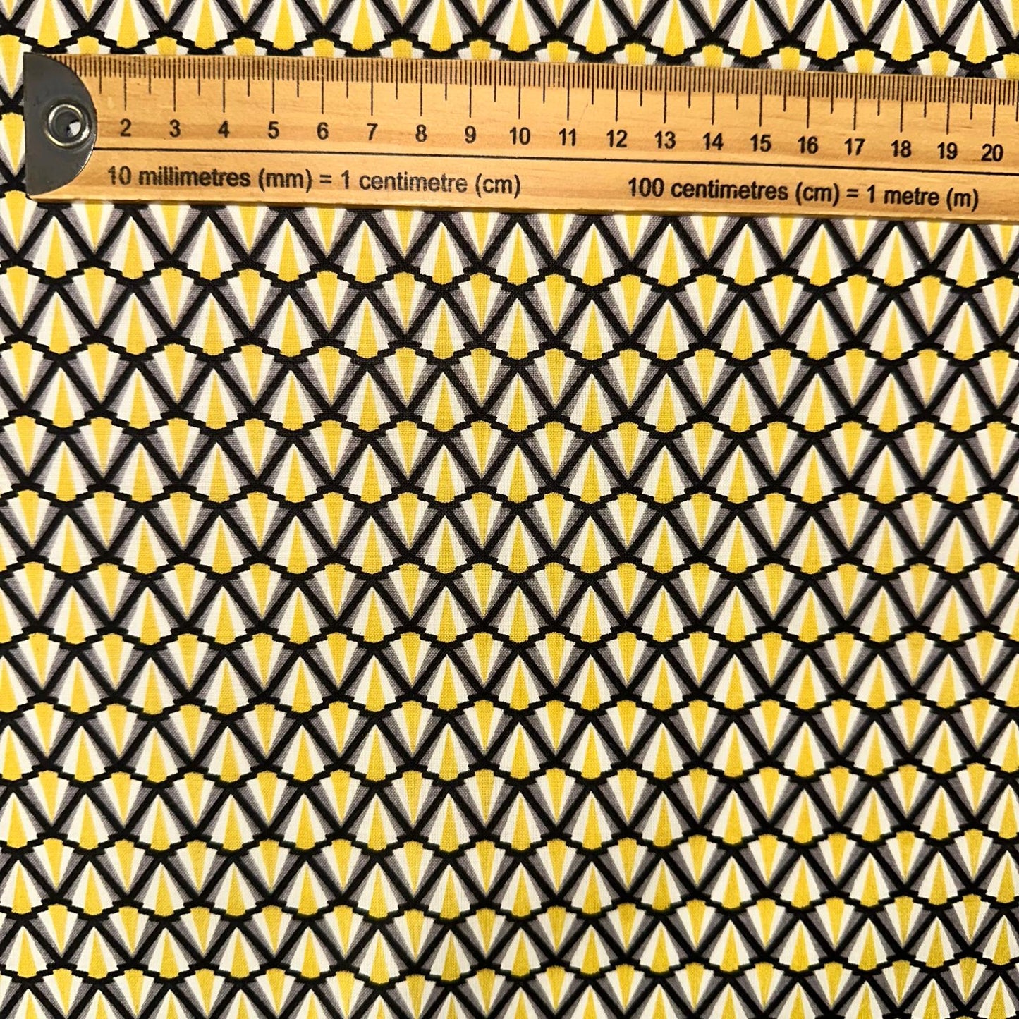 COTON IMPRIME Graphique Noir et Moutarde