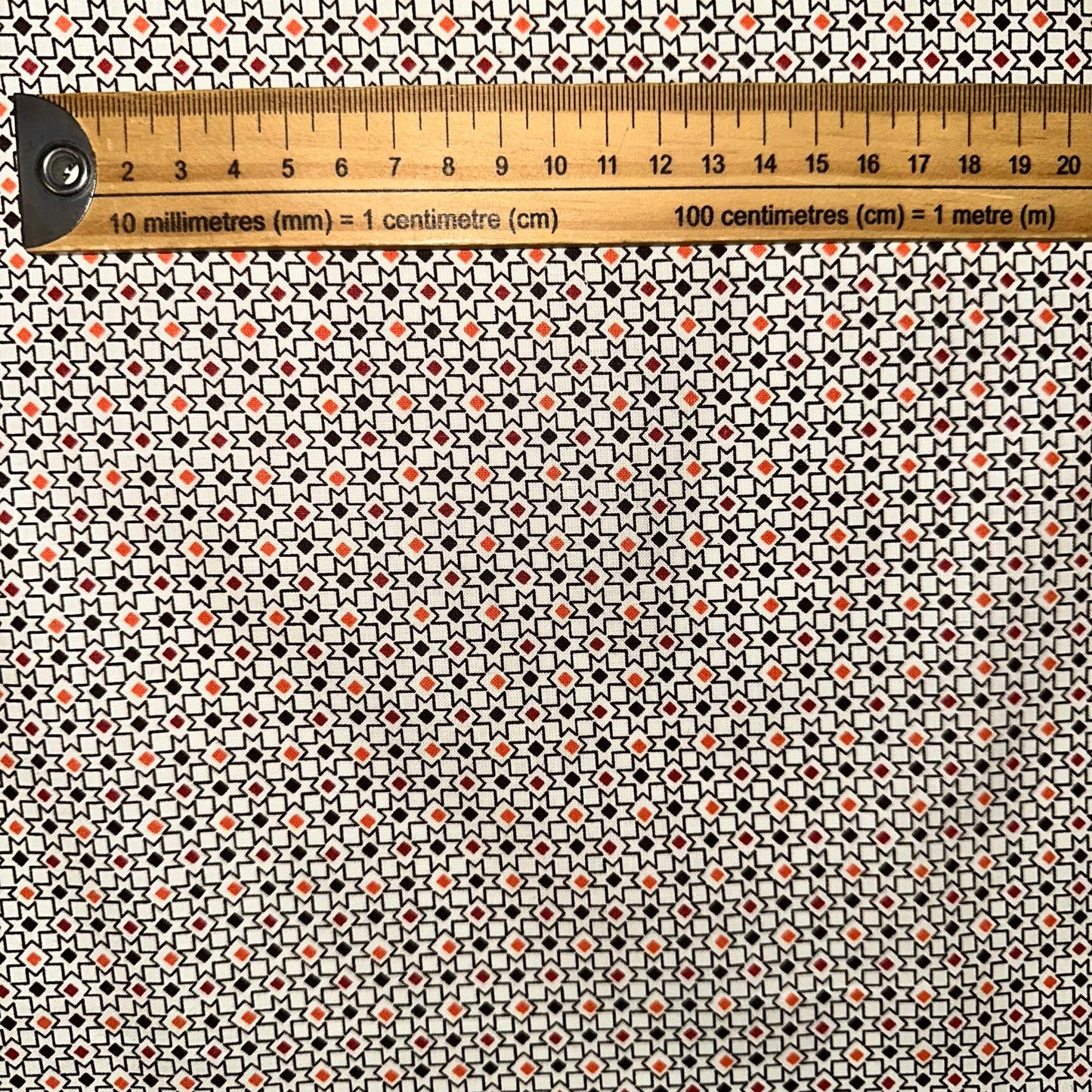 COTON IMPRIME Graphique petits motifs Terracotta