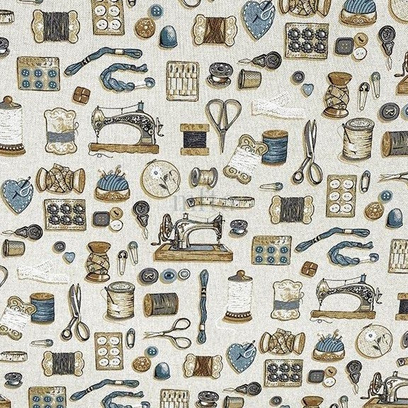 TOILE FOND LIN IMPRIME Couture