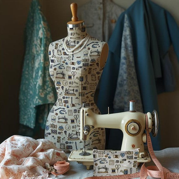 TOILE FOND LIN IMPRIME Couture