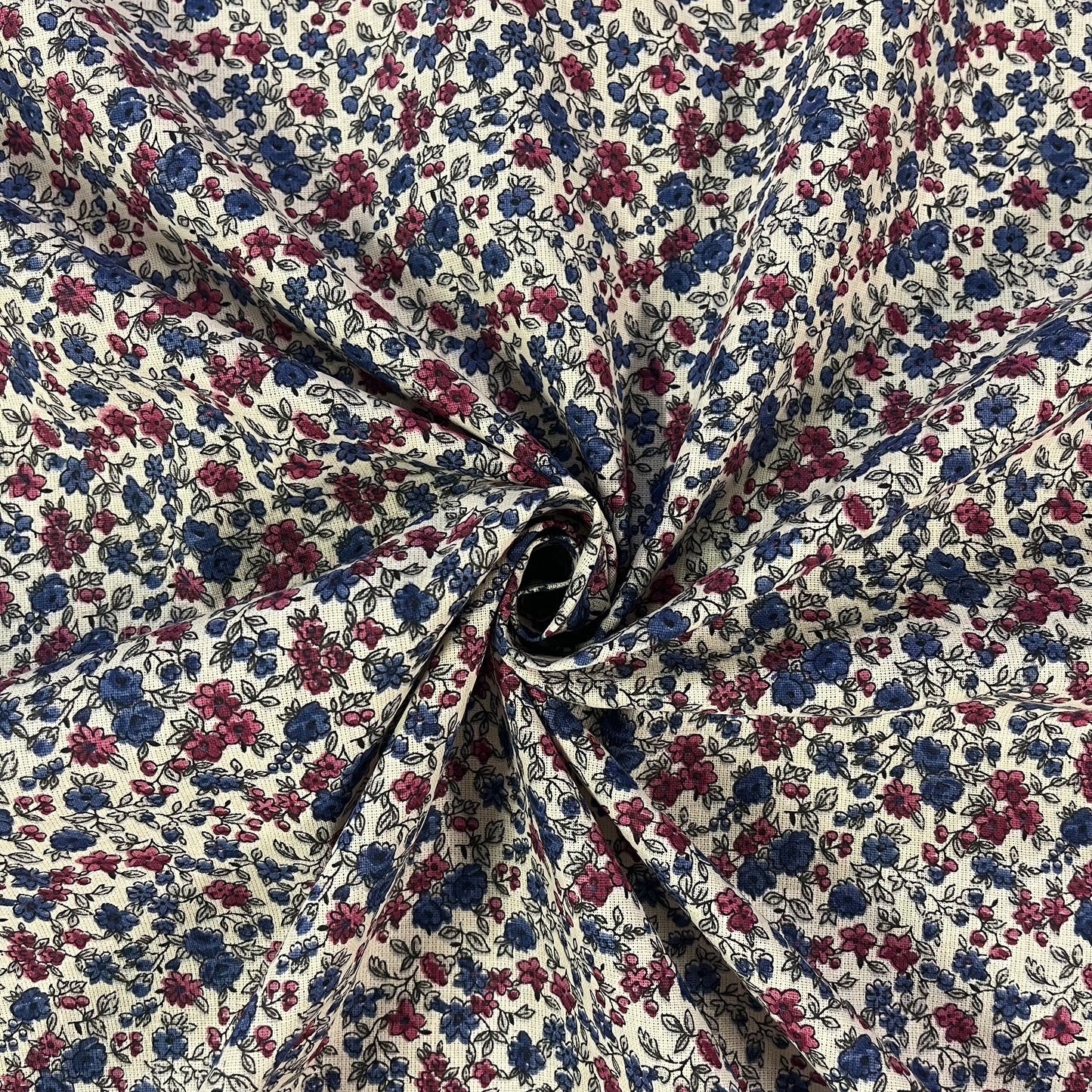 COTON IMPRIME Léonie Bleu Violet