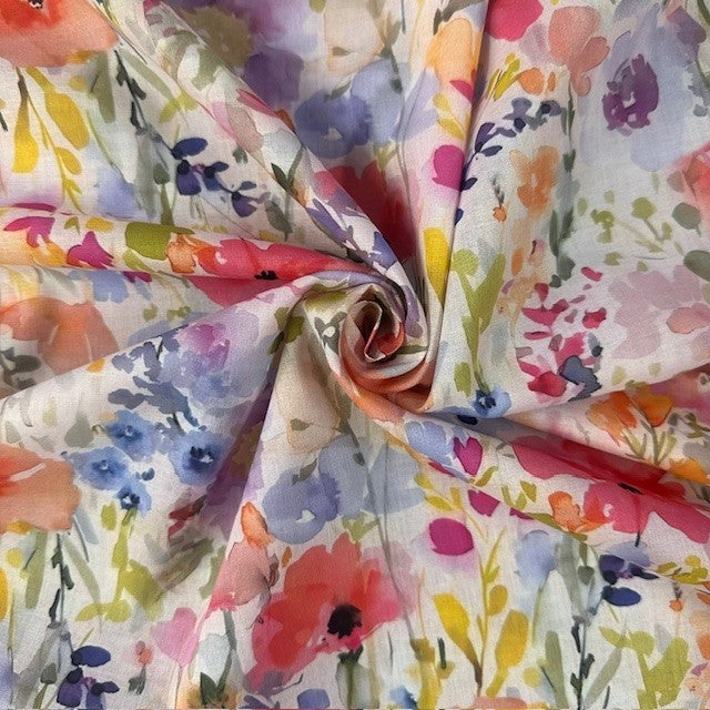 VOILE DE COTON IMPRIME Fleurs