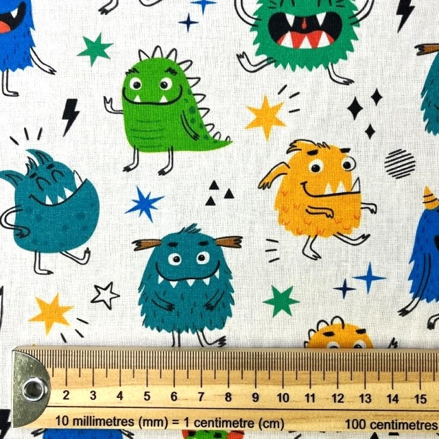COTON IMPRIME Monstres Rigolos