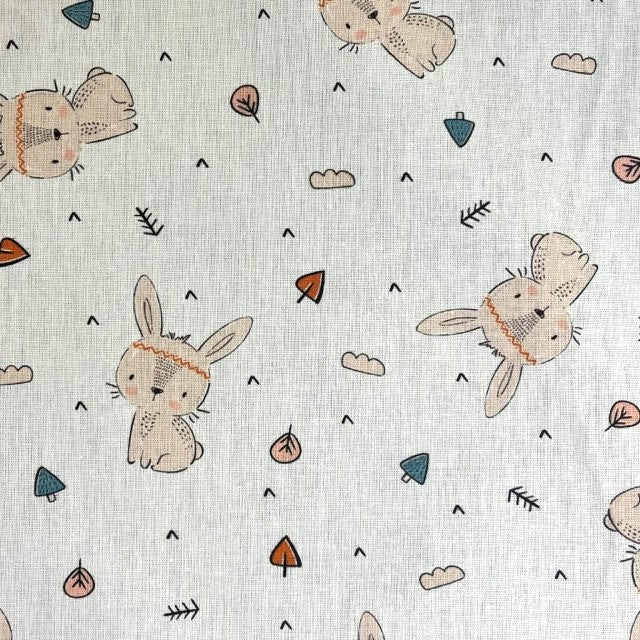 COTON IMPRIME Lapin Indien