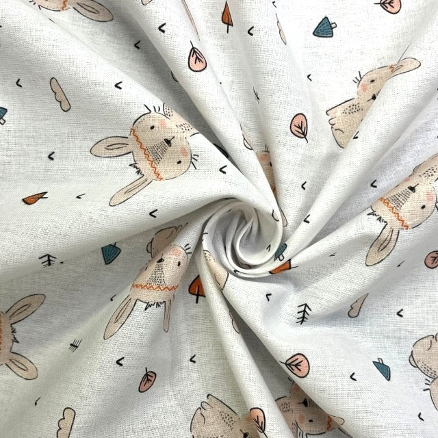 COTON IMPRIME Lapin Indien