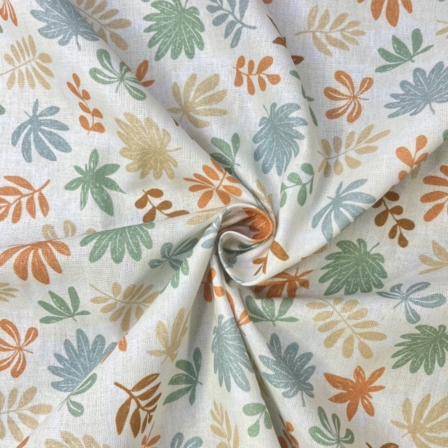 COTON IMPRIME Feuilles de la forêt