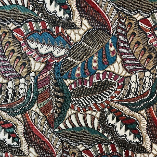 JACQUARD DECO IMPRIME Feuillages Multi couleurs