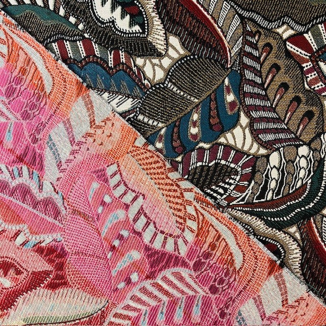 JACQUARD DECO IMPRIME Feuillages Multi couleurs