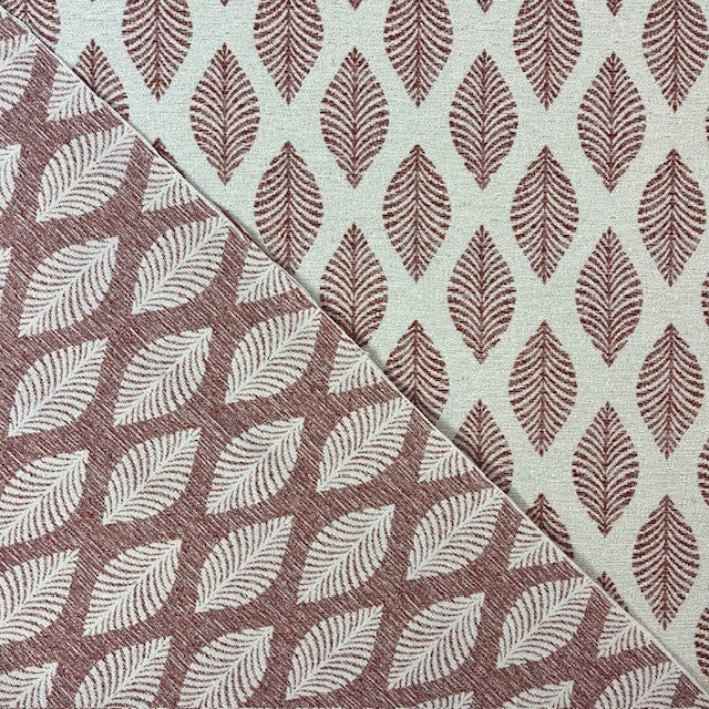 JACQUARD DECO IMPRIME Feuilles Abstraites Bordeaux