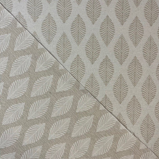 JACQUARD DECO IMPRIME Feuilles Abstraites Beige