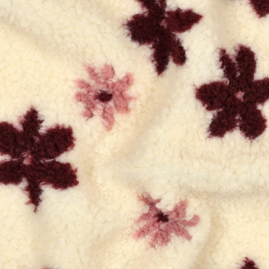 BOUCLETTE A MOTIF Fleurs fond Ecru