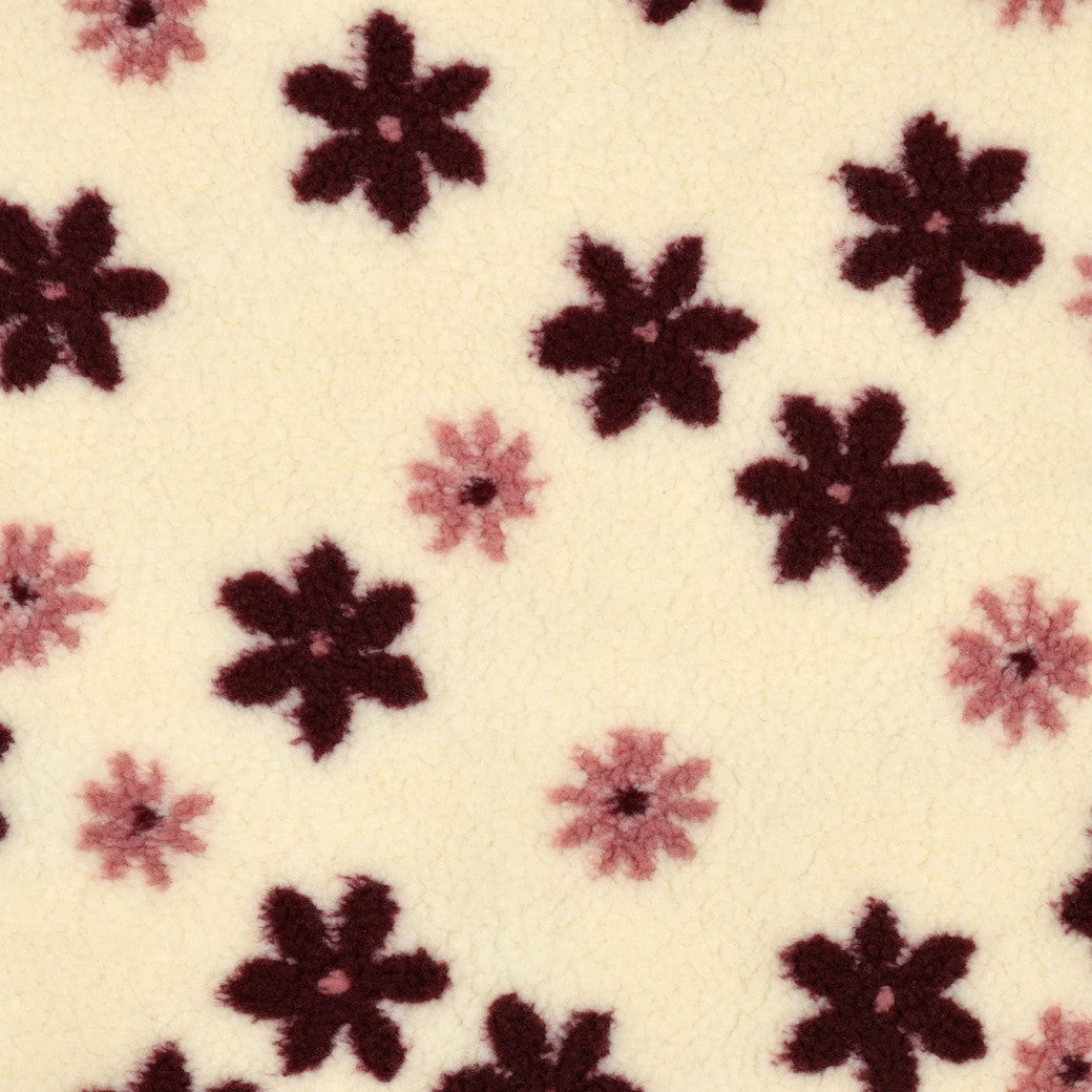 BOUCLETTE A MOTIF Fleurs fond Ecru