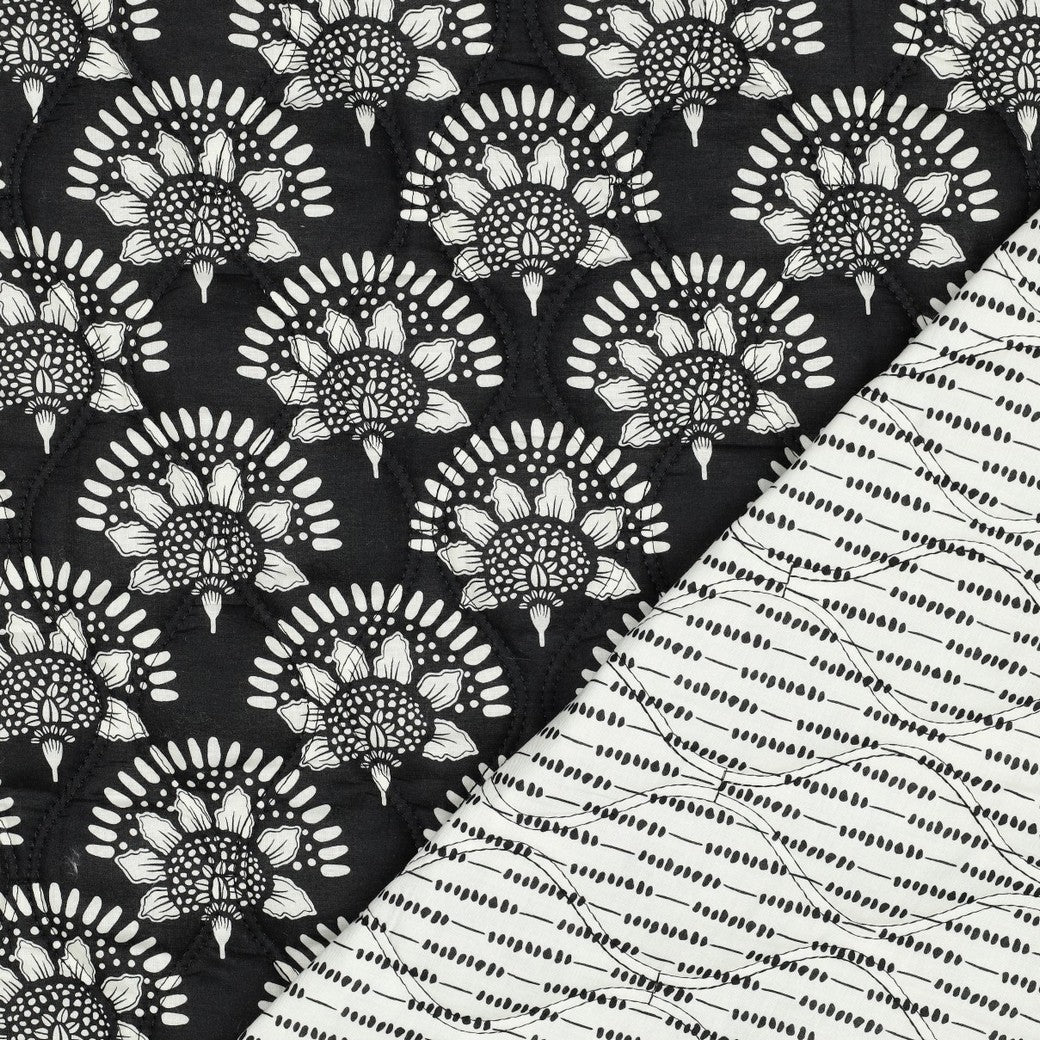 MATELASSE IMPRIME DOUBLE GAZE Noir et Blanc