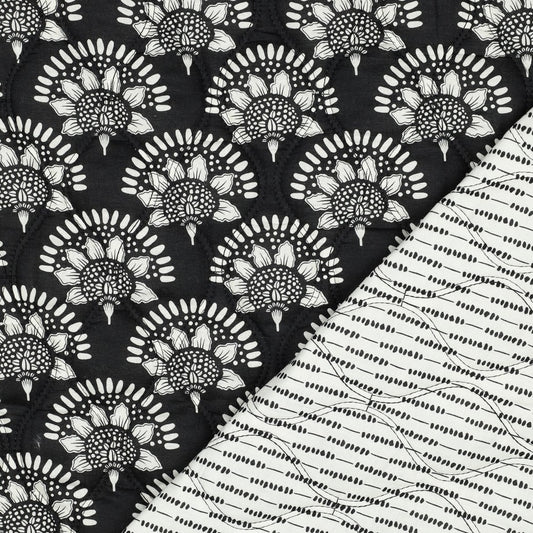 MATELASSE IMPRIME DOUBLE GAZE Noir et Blanc