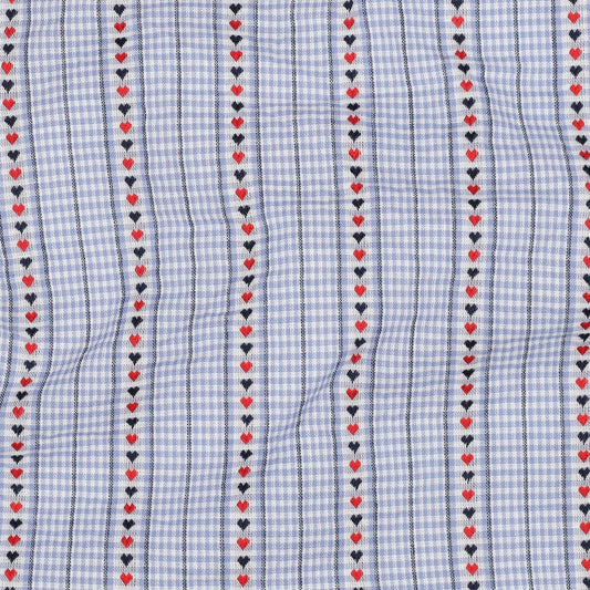 COTON BRODE Petites Cœurs sur Vichy
