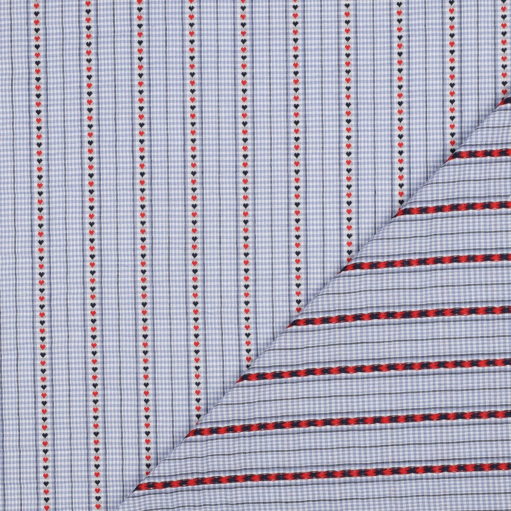 COTON BRODE Petites Cœurs sur Vichy