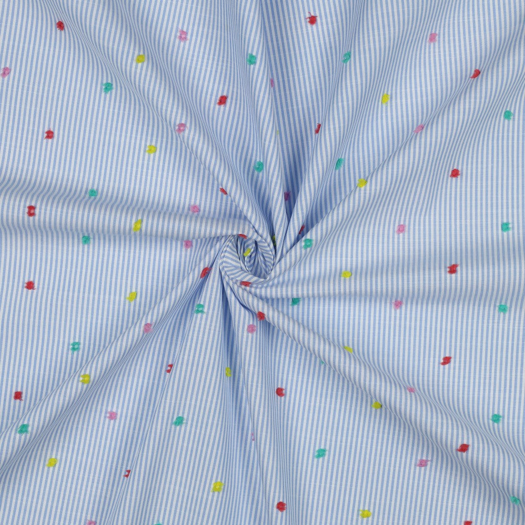 COTON BRODE Multi couleurs sur Rayures