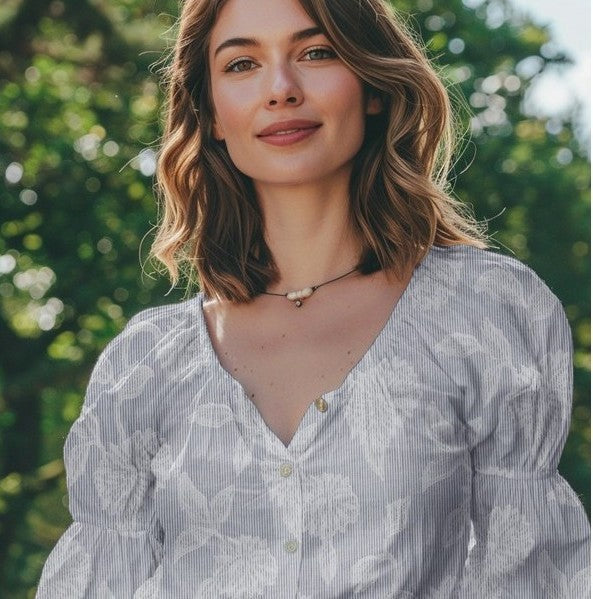 COTON BRODE Grandes Fleurs sur Rayures