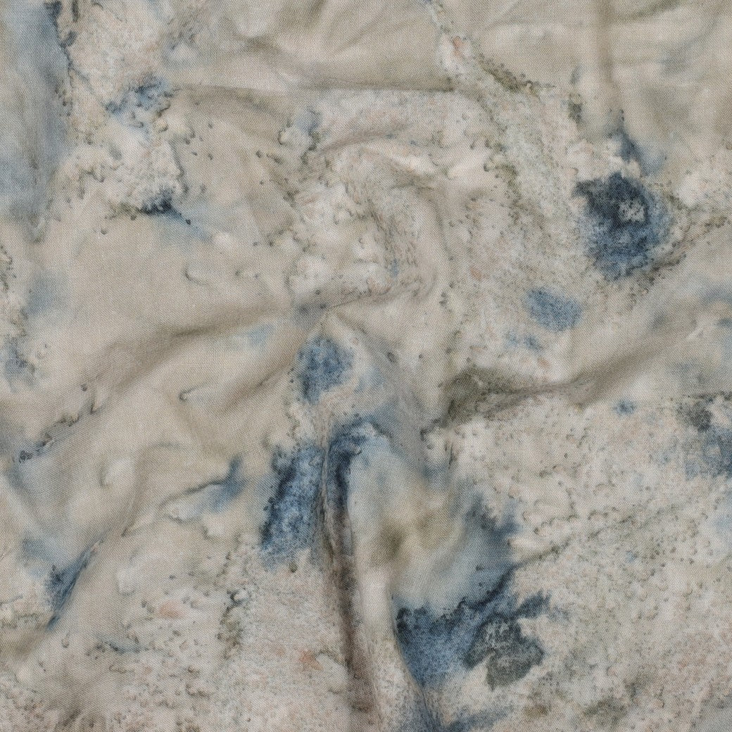 COTON IMPRIME Batik Beige et Bleu