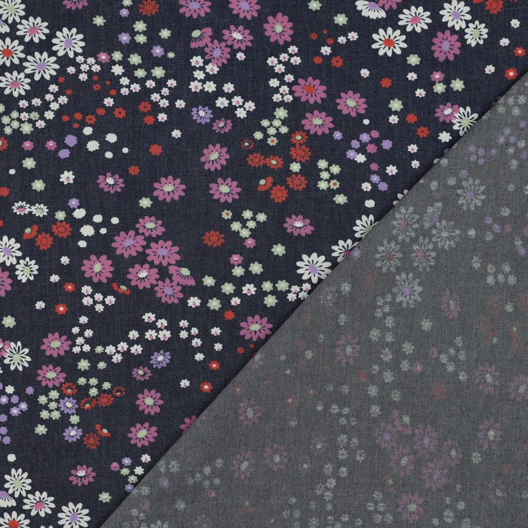 JEAN IMPRIME Petites Fleurs Violettes