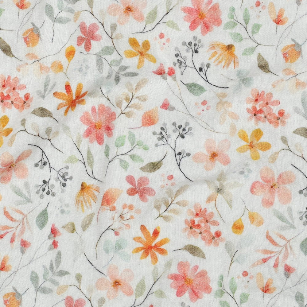 DOUBLE GAZE IMPRIMEE Fleuris digital