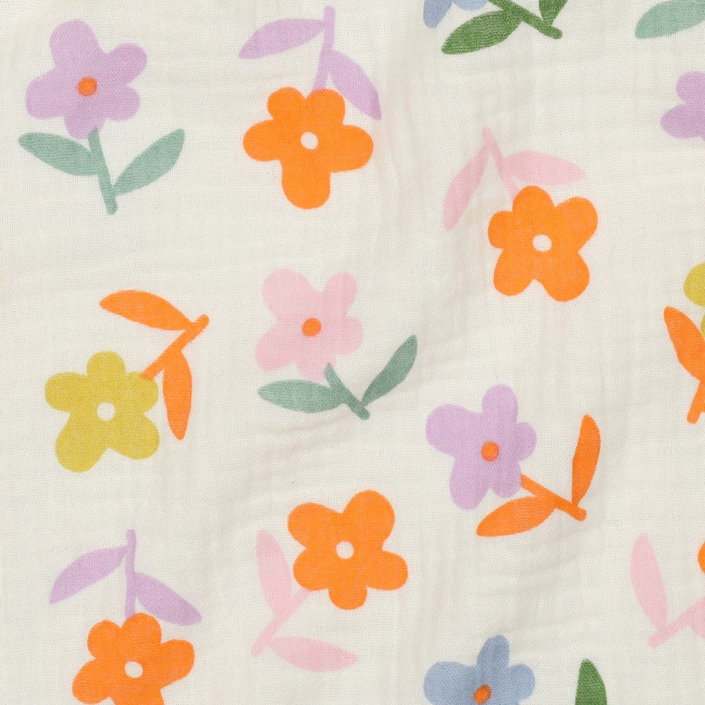 DOUBLE GAZE IMPRIMEE Grandes Fleurs