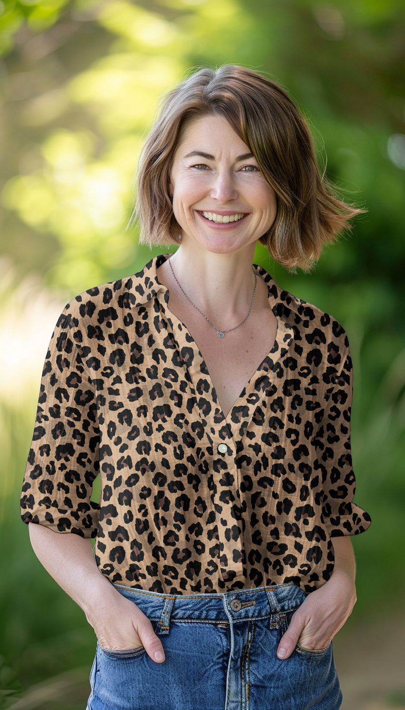 VOILE DE COTON IMPRIME Léopard