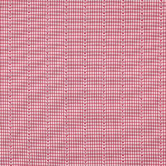 COTON BRODE Cœurs sur Vichy Rouge