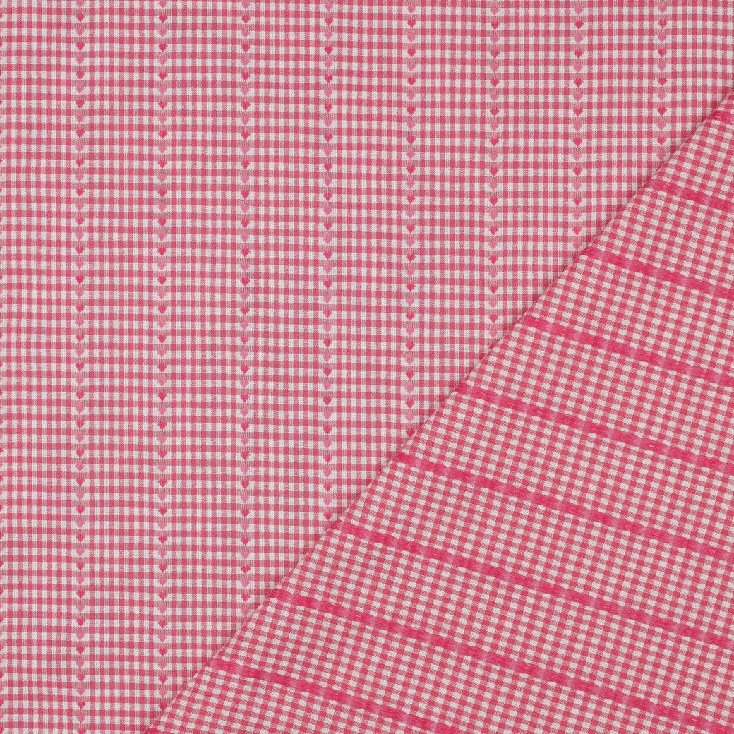 COTON BRODE Cœurs sur Vichy Rouge