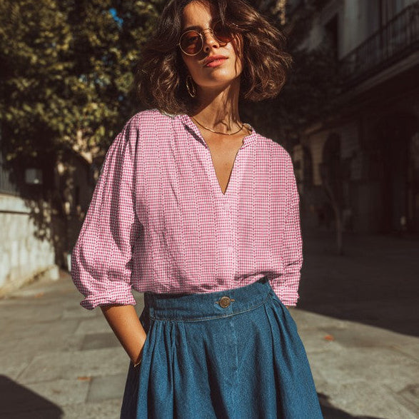 COTON BRODE Cœurs sur Vichy Rouge