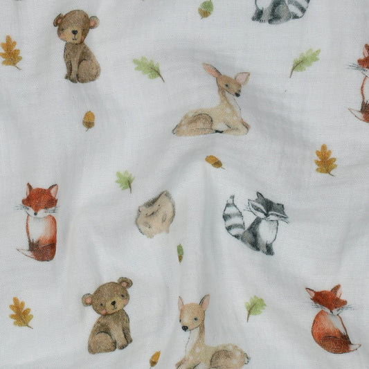 DOUBLE GAZE IMPRIMEE Animaux de la Foret