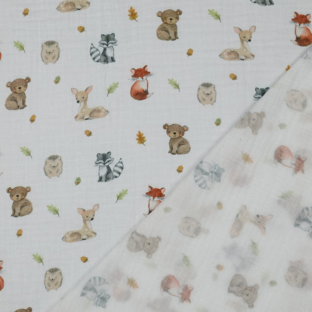 DOUBLE GAZE IMPRIMEE Animaux de la Foret