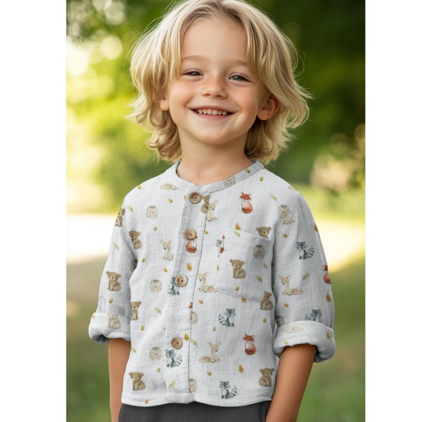 DOUBLE GAZE IMPRIMEE Animaux de la Foret