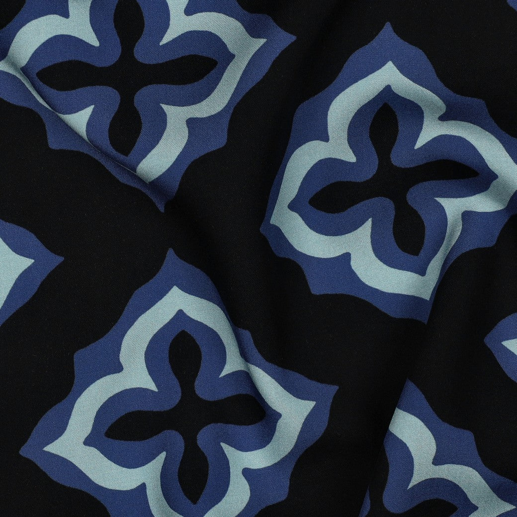 VISCOSE TWILL IMPRIMEE graphique Marine