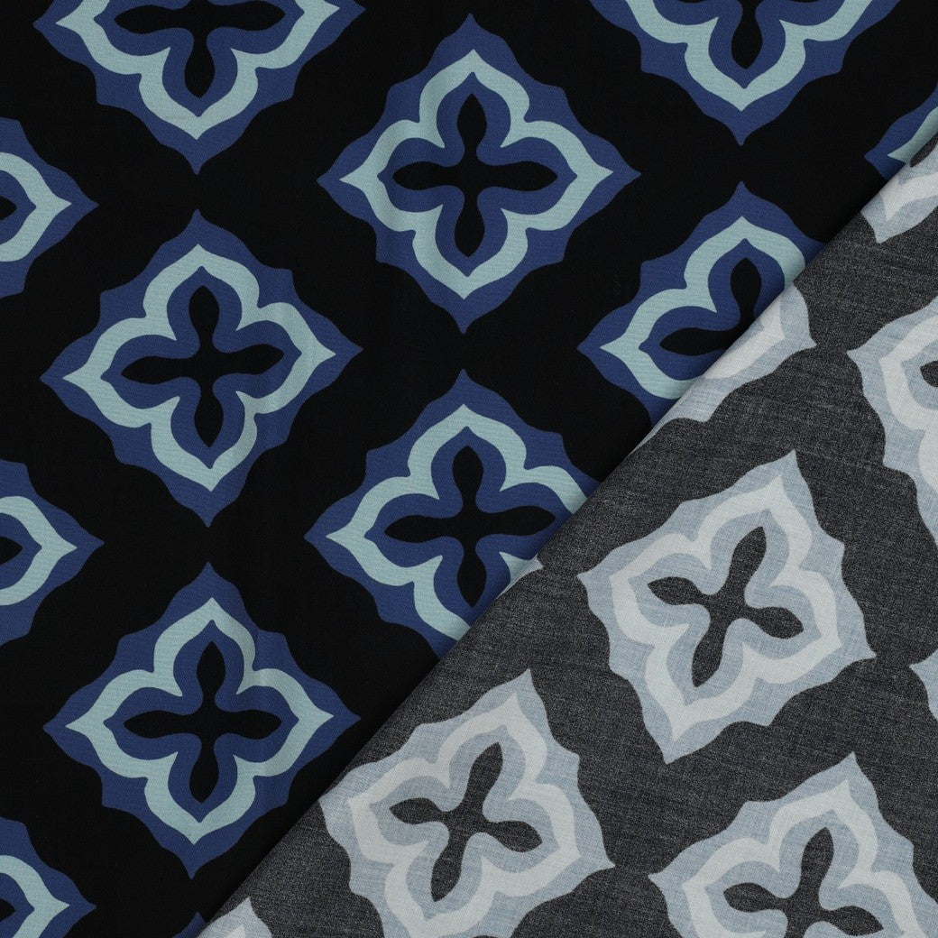 VISCOSE TWILL IMPRIMEE graphique Marine