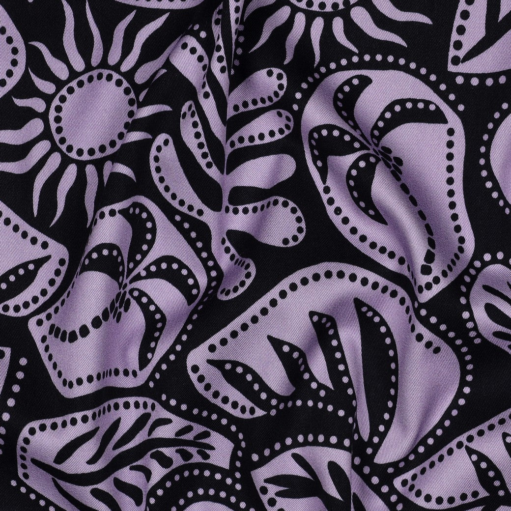 VISCOSE STRETCH IMPRIMEE Bi couleur Parme et Marine