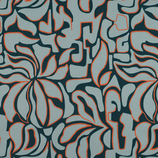 VISCOSE STRETCH IMPRIMEE Bleu et Celadon